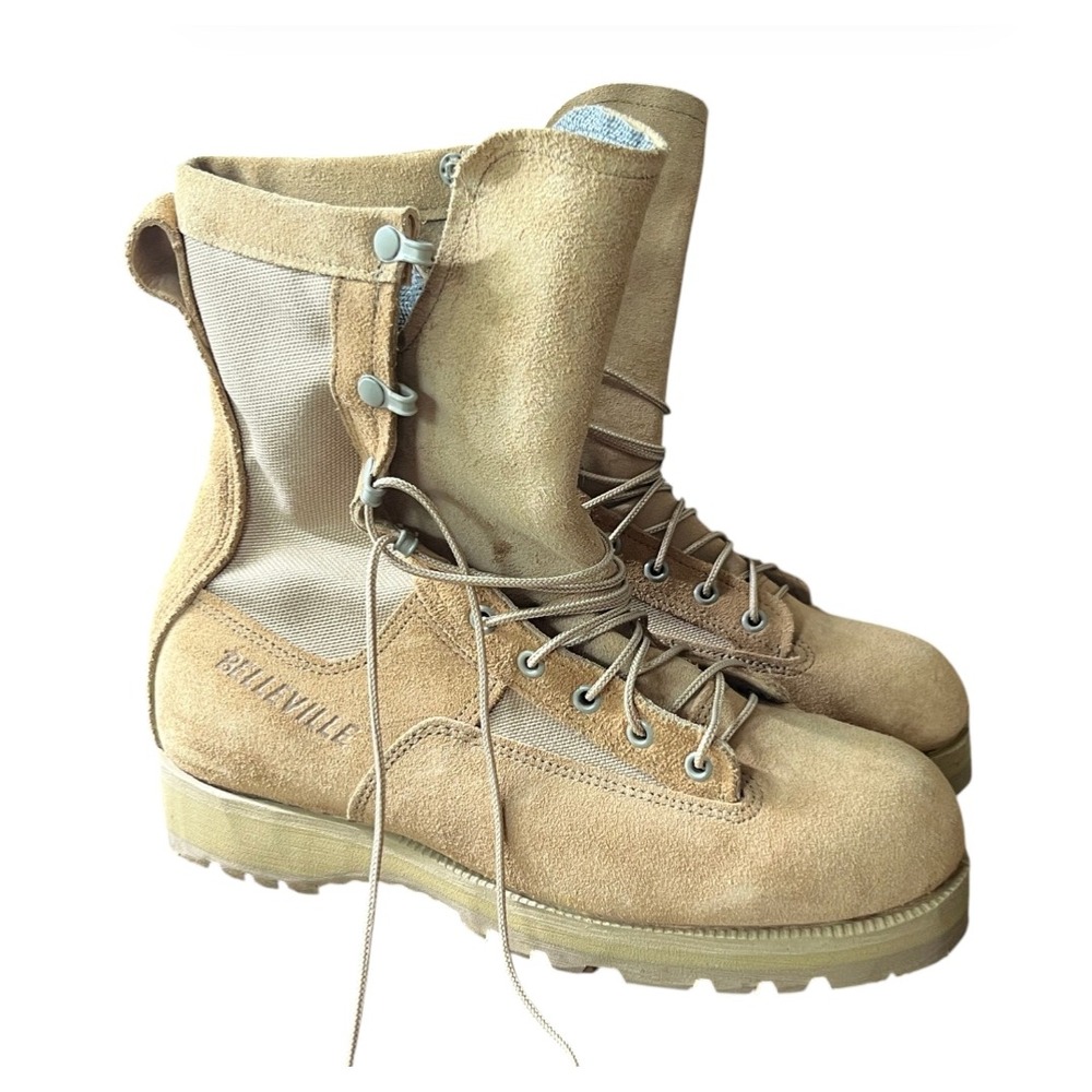 BELLEVILLE Tan Suede Leather Gore-Tex COMBAT BOOTS JUNGLE Army/Flight 9.5 W